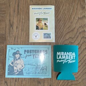 Miranda lambert postcards from Texas promo! Stickers, postcards & koozie country